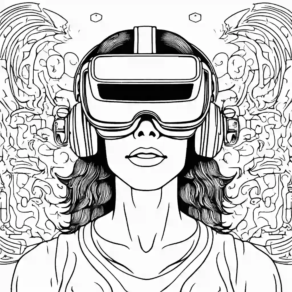 Virtual Reality Headset coloring pages